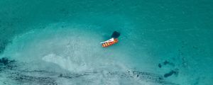 Preview wallpaper water, boat, aerial view, ocean, sailboat