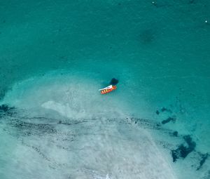 Preview wallpaper water, boat, aerial view, ocean, sailboat