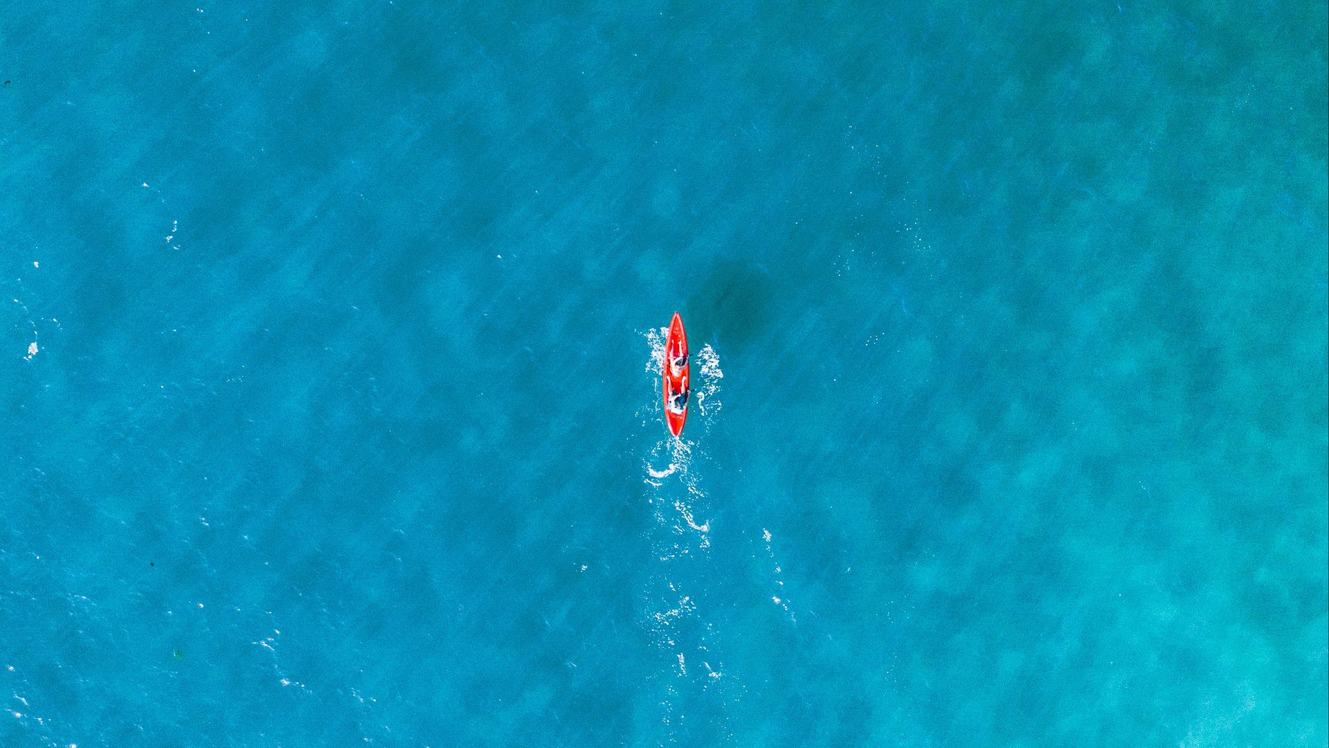 Download wallpaper 1920x1080 water, boat, aerial view, minimalism full ...