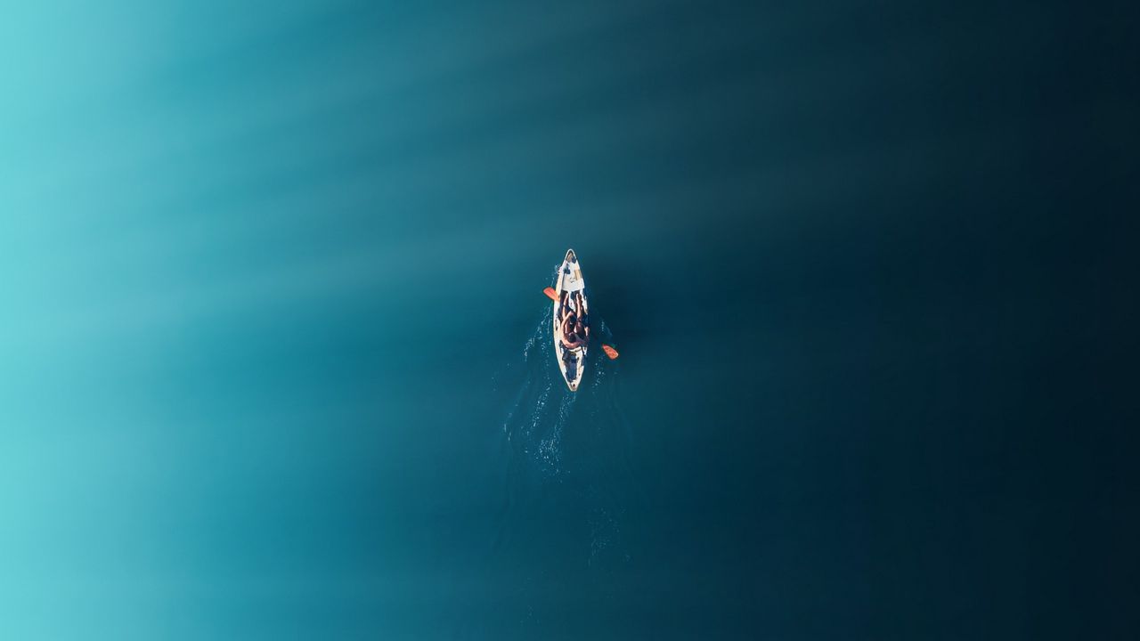 Wallpaper water, boat, deep, aerial view