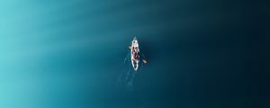 Preview wallpaper water, boat, deep, aerial view