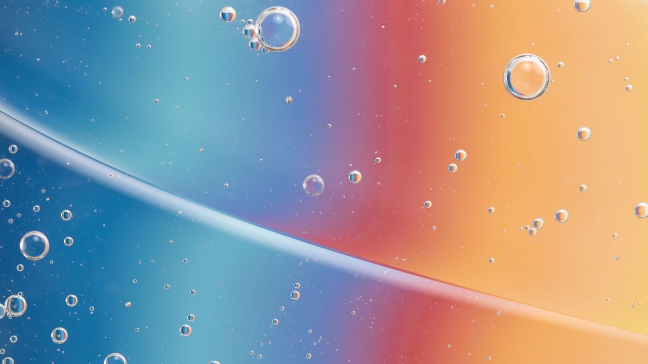 Wallpaper water, bubbles, gradient, colorful