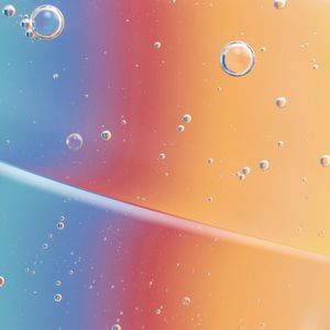 Preview wallpaper water, bubbles, gradient, colorful