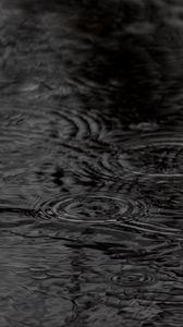 Preview wallpaper water, circles, waves, rain, black and white