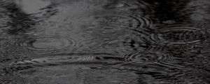 Preview wallpaper water, circles, waves, rain, black and white