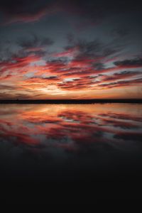 Preview wallpaper water, clouds, reflection, dusk, nature