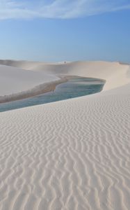 Preview wallpaper water, desert, dunes, sand, nature