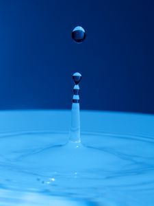 Preview wallpaper water, drop, minimalism, blue