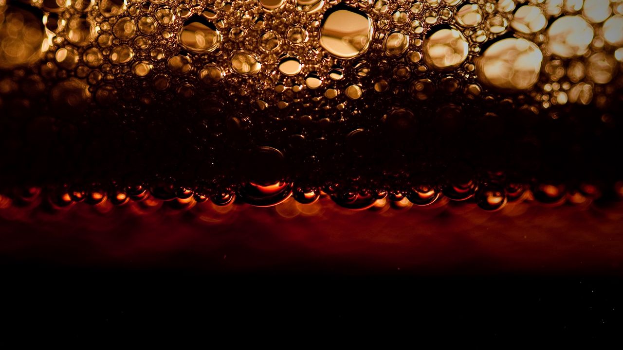 Wallpaper water drops, bubbles, macro, close up, brown