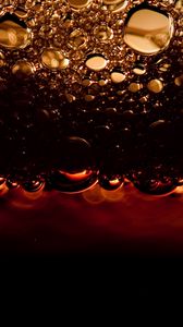 Preview wallpaper water drops, bubbles, macro, close up, brown