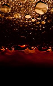 Preview wallpaper water drops, bubbles, macro, close up, brown