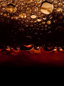 Preview wallpaper water drops, bubbles, macro, close up, brown