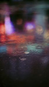 Preview wallpaper water, drops, circles, rain, dark