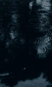 Preview wallpaper water, drops, rain, surface, waves, dark