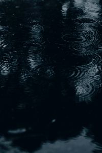 Preview wallpaper water, drops, rain, surface, waves, dark