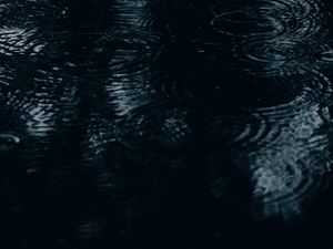 Preview wallpaper water, drops, rain, surface, waves, dark