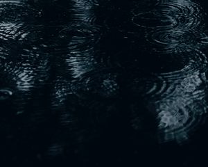 Preview wallpaper water, drops, rain, surface, waves, dark