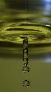 Preview wallpaper water, drops, ripples, macro, green