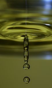 Preview wallpaper water, drops, ripples, macro, green