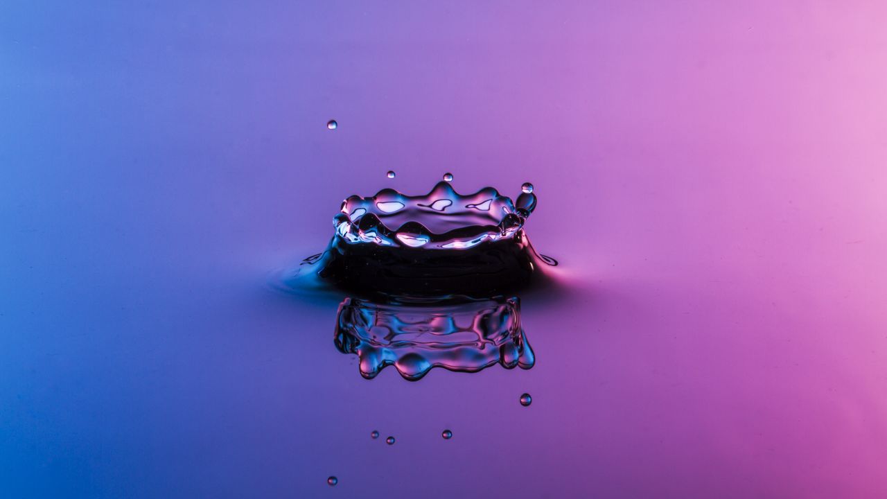 Wallpaper water, drops, splash, gradient, macro