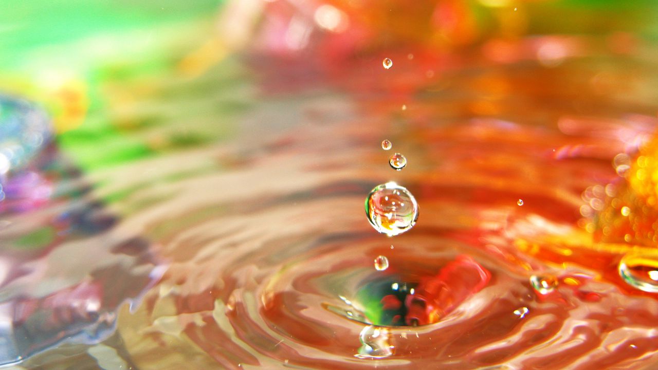 Wallpaper water, drops, splashes, ripples, macro, blur