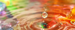 Preview wallpaper water, drops, splashes, ripples, macro, blur