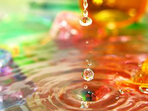 Preview wallpaper water, drops, splashes, ripples, macro, blur