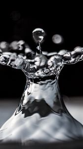 Preview wallpaper water, drops, splashes, macro, black and white