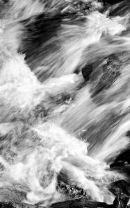 Preview wallpaper water, flow, stones, foam, bw