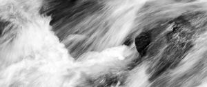 Preview wallpaper water, flow, stones, foam, bw