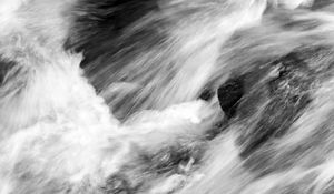 Preview wallpaper water, flow, stones, foam, bw