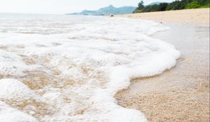 Preview wallpaper water, foam, sand, sea, tropics, nature