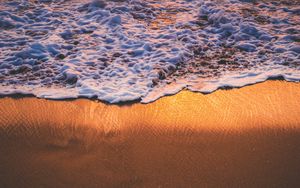 Preview wallpaper water, foam, surf, sand