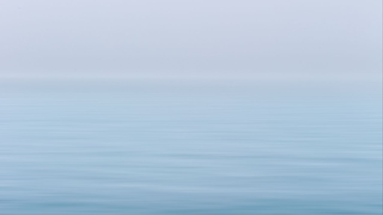 Wallpaper water, fog, horizon, surface, minimalism