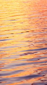 Preview wallpaper water, glare, ripples, sunset, waves