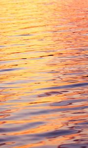 Preview wallpaper water, glare, ripples, sunset, waves