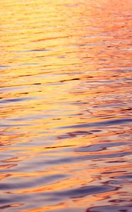 Preview wallpaper water, glare, ripples, sunset, waves