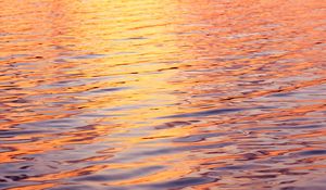 Preview wallpaper water, glare, ripples, sunset, waves