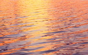 Preview wallpaper water, glare, ripples, sunset, waves