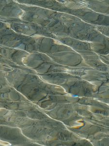 Preview wallpaper water, glare, stones, bottom