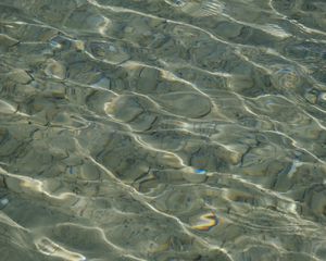 Preview wallpaper water, glare, stones, bottom