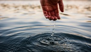 Preview wallpaper water, hand, touch, drops, ripples