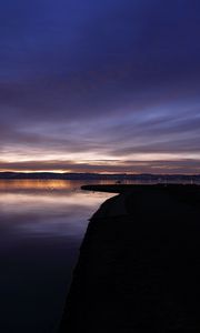 Preview wallpaper water, horizon, dusk, coast, reflection