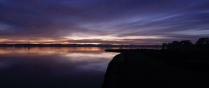 Preview wallpaper water, horizon, dusk, coast, reflection