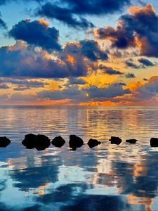Preview wallpaper water, horizon, sunset
