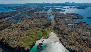 Preview wallpaper water, islands, land, aerial view