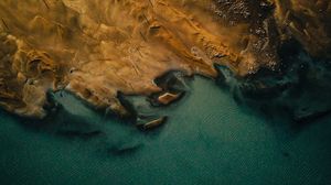 Preview wallpaper water, land, aerial view, coast, sea