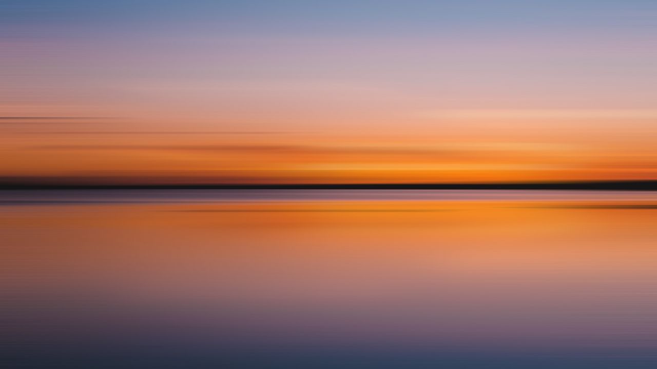 Wallpaper water, moon, dusk, horizon