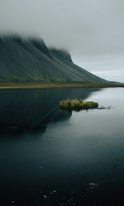 Preview wallpaper water, mountain, fog, nature, green