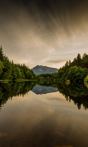 Preview wallpaper water, mountains, reflection, trees